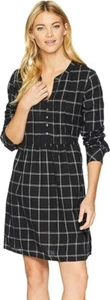 Mod-O-Doc 256283 Womens Long Sleeve Flannel Plaid Dress Black Size Medium - Picture 1 of 4