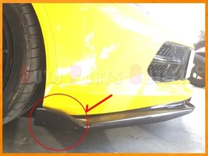 Carbon Fiber Winglets Side Deflectors For 14-17 Corvette C7 w/ Stage 2 Lip Only - Picture 1 of 3