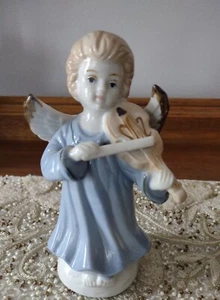 Enesco Blue Angel with Violin Figurine. KO - Picture 1 of 7