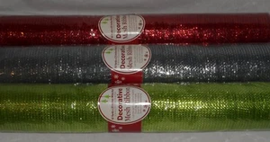 Mesh Ribbon Fabric Metallic 21" x 30 ft Holiday Wreaths 10 yard Choice of Choice - Picture 1 of 10