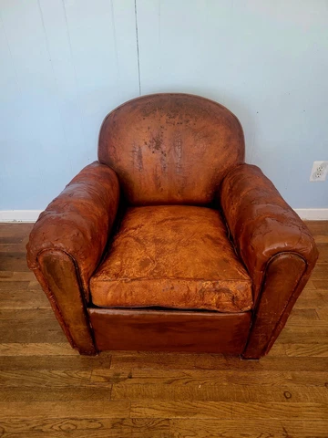 LEATHER CLUB CHAIR Gendarme French Art Deco 1930s " Un Gout de Paradis " Cover