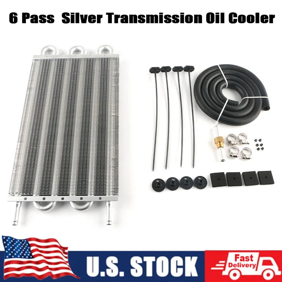 Kit de enfriador de tubo y aleta de 5/16" 6 filas enfriador de aceite de transmisión de aluminio de 6 pasos Foto 1 de 4