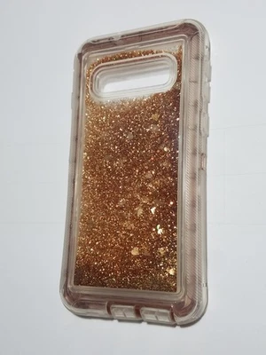 Premium Gold Glitter Stars Hard Protective Shockproof Case Cover For Samsung S10 - Image 1 of 3