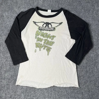 Camiseta vintage 1979 Aerosmith Night In The Ruts Tour Raglan década de 1970 banda concerto - Imagem 1 de 4