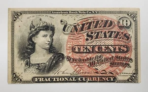 1863 Civil War Era US 10 Cents Fractional Currency - Act of March 1863 - XF - Picture 1 of 6