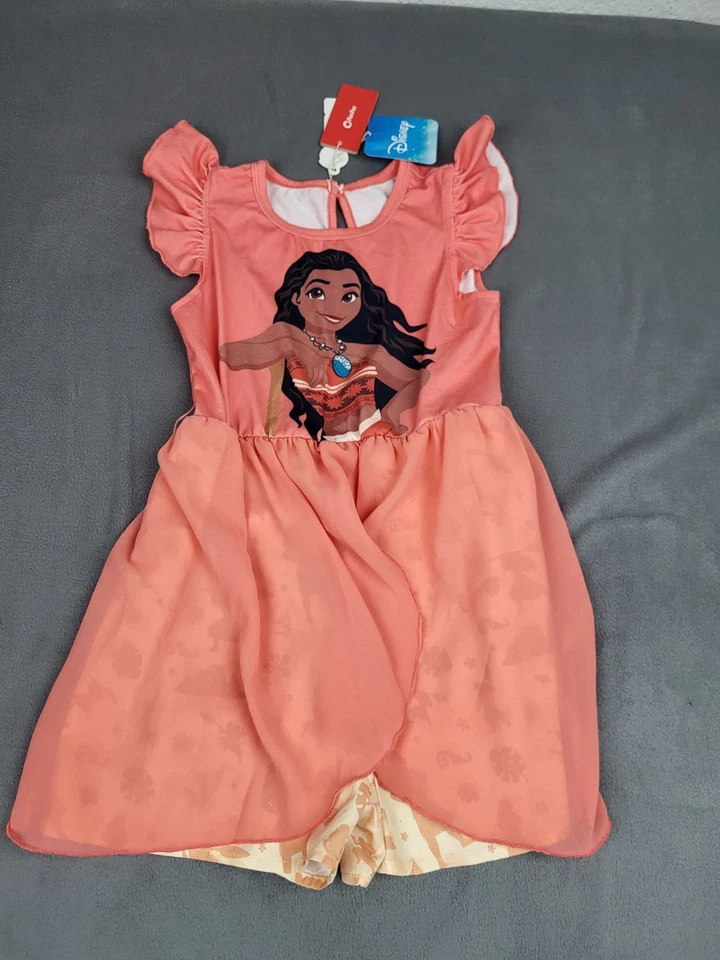 Vestido Princesa Moana Disney Niñas 4 5 Años Naranja Pat Pat Mágico Caprichoso 2 N 1 Foto 1 de 4