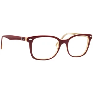 Ray-Ban Eyeglasses RB 5285 5152 Dark Red on Beige Horn Square Frame 53[]19 145 - Picture 1 of 6