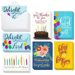 48 Pack Religious Christian Birthday Cards Bulk Set with Envelopes, Bible Ver... - Picture 1 of 8
