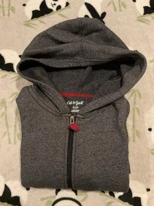 Cat and Jack Kids XL 16 Grey Zip Up Hoodie Dark Gray X-Large Jacket - Picture 1 of 5