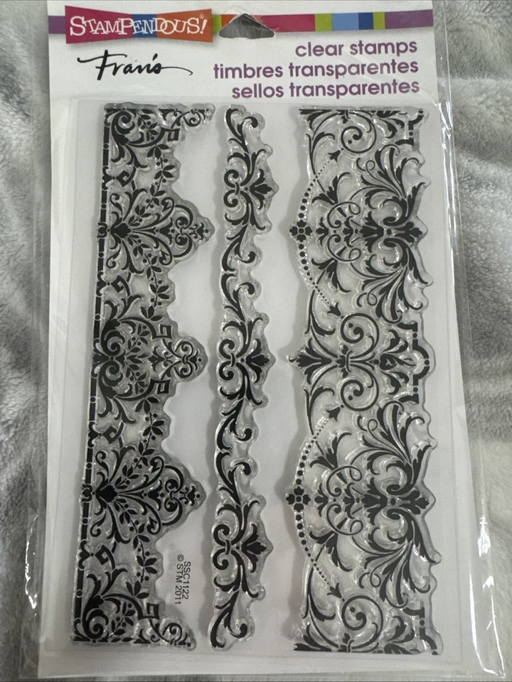 Elegant Borders Stampendous Clear Acrylic Stamp Set SSC1122 New - Image 1 of 3