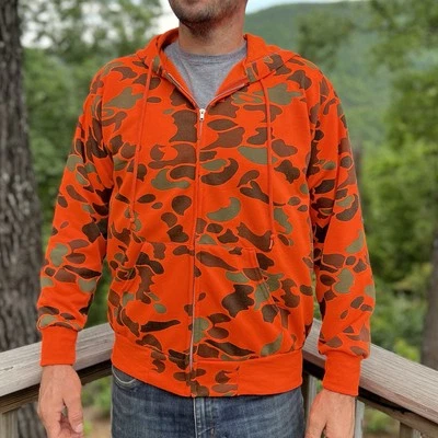 Vintage 80s Ace Sportswear Camouflage Blaze Orange Full-Zip Hoodie Jacket M-L - Image 1 of 4