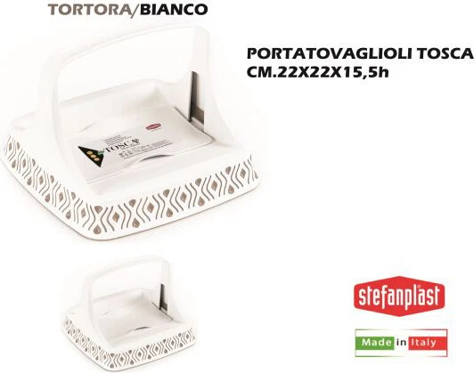Portatovaglioli Orizzontale Tosca Bianco/Tortora Chiaro Plus Stefanplast SF55800 - Immagine 1 di 1