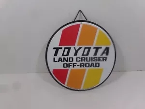 TOYOTA LAND CRUISER OFF ROAD-Distressed Officially Licensed Round Tin Sign 7” - Picture 1 of 7