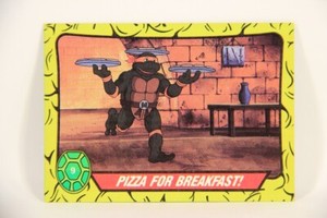 Teenage Mutant Ninja Turtles 1989 Card #9 Pizza For Breakfast ENG L004595