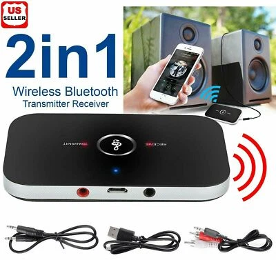 Bluetooth V4 Transmitter & Receiver Wireless A2DP Audio 3.5mm Aux Adapter Hub A6 - Image 1 of 4
