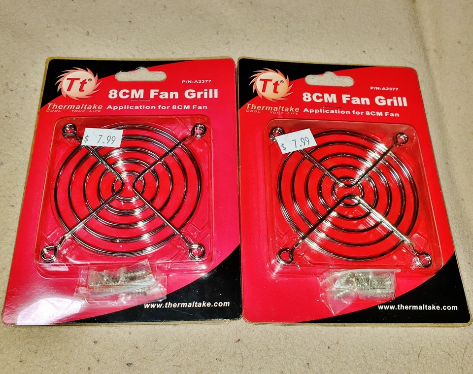 2 New Thermaltake 8cm Fan Grills for 8 cm Fan in Packages - Image 1 of 2