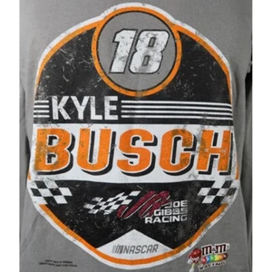 Men's Kyle Busch Joe Gibbs Racing NASCAR Long Sleeve Gray T Shirt S NWT - Picture 1 of 5