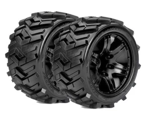 Roapex Reifen 1/10 Stadium Truck montiert 1/2 offset Schwarz Felgen 12mm Hex ... - Bild 1 von 1