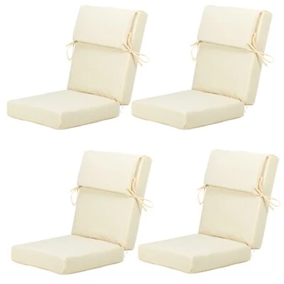 Aoodor 4PCS Patio High Back Chair Cushion Olefin Fabric Slipcover Sponge Foam - Image 1 of 2