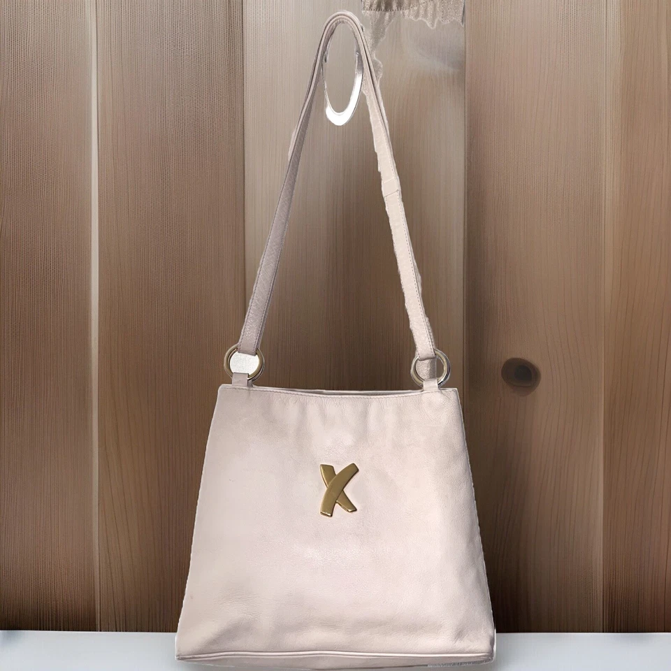 Bolsa de couro vintage Paloma Picasso grafite "X" vintage corpo cruzado bidirecional - Imagem 1 de 4