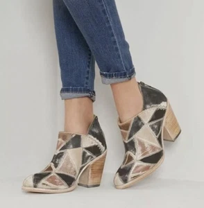 FREEBIRD BY STEVEN STEEL LEATHER BOHO ANKLE BOOTS BLUE MUTI SZ 8 - Picture 1 of 12