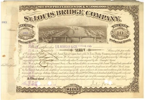 Compagnia Ponte San Luigi. Certificato Stock. 1887 - Foto 1 di 1