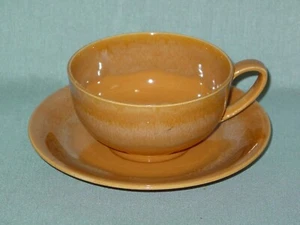 Vintage Vernonware Yellow/Mustard Cerametal California Heritage Cup & Saucer - Picture 1 of 5