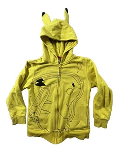 Pokemon Pikachu Nintendo Youth Size S Yellow Sweater Hoodie With Ears - Picture 1 of 6