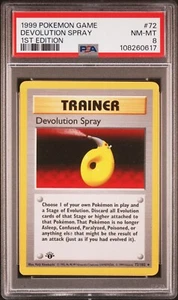 1999 Pokemon Game Base Set #72 Devolution Spray 1st Edition Shadowless PSA 8 - Bild 1 von 2