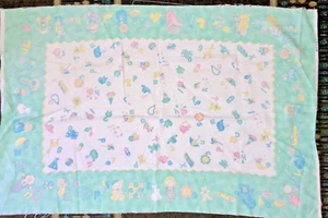 Baby Talk by Cheri Strole Crib Quilt Panel Flannel Receiving Blanket by Moda - Picture 1 of 8