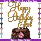 Personalised Glitter Happy Birthday Cake Topper Custom Party Decoration