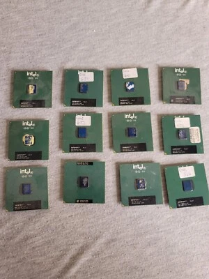 12x Intel Celeron  566MHz-1000mhz rare  Vintage CPU GOLD - Image 1 of 3