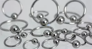 Titanium  Ball Closure Ring / Titanium matching Ball  Lots  =  x  5 All size's - Picture 1 of 1