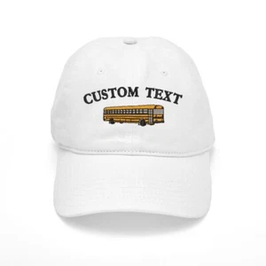 Custom text with school bus embroidered black cotton cap hat, custom make hat! - Picture 1 of 4
