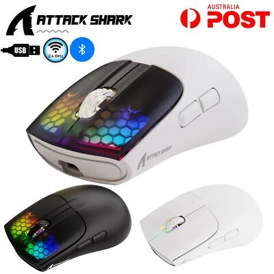 Attack Shark X5 Gaming Mouse Wireless Wired PC Ergonomic Optical Lightweight RGB - Image 1 of 4