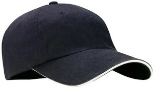 Port Authority Sandwich Bill Cap with Striped Closure Hat C830 - Picture 1 of 34