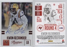 2015 Panini Prestige Extra Points Red Signatures Kwon Alexander Rookie Auto RC