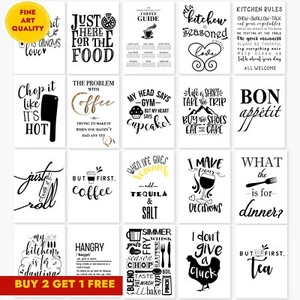 Kitchen Prints FINE ART QUALITY Wall Art Poster. Quotes Funny Home Room Picture - Picture 1 of 45