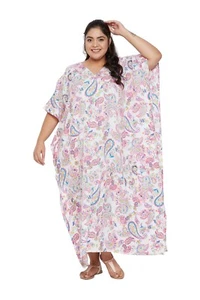 Womens Summer Dress Kaftan Boho Maxi Polyester Plus Size Loose Caftan Sundress - Picture 1 of 8