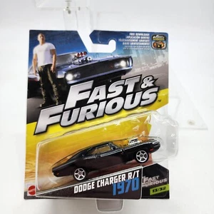 Fast & Furious 1970 Dodge Charger R/T Black Die Cast Mattel 13/32 - Picture 1 of 9