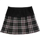 NII Womens Check Pattern Elastic Waist Pleated Mini Skirt Waist Size 26 inch NWT
