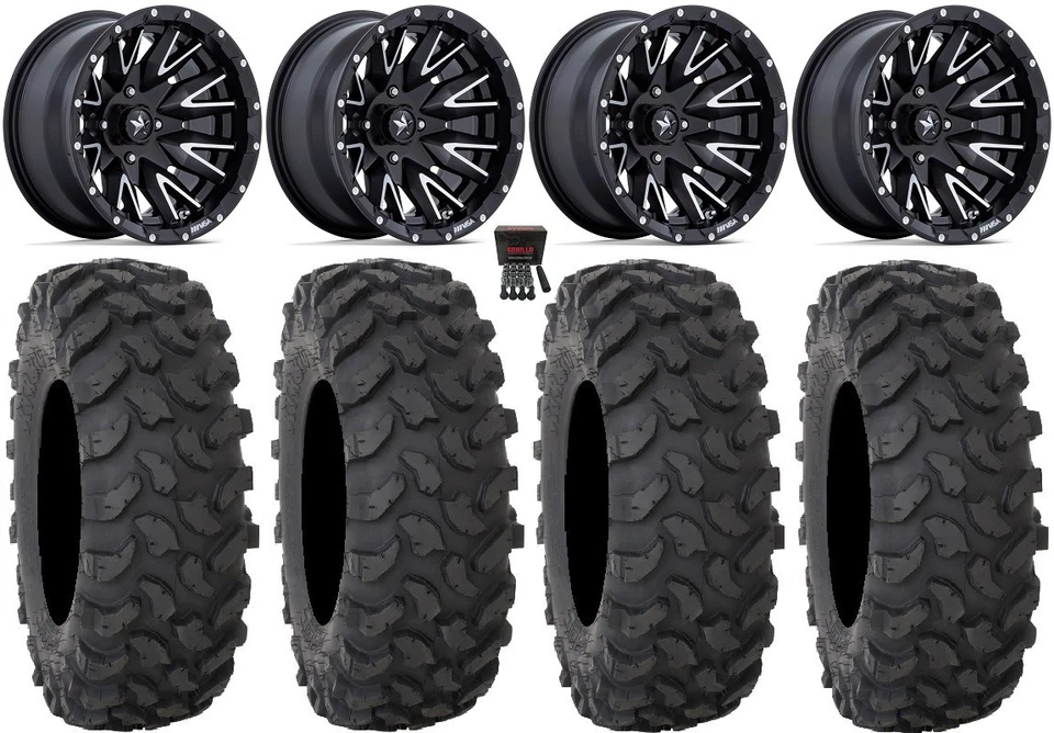 MSA Creed 14" Wheels Machined 30" XTR370 Tires Textron Wildcat XX - Image 1 of 4