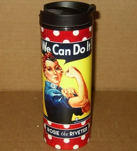 WE CAN DO IT Rosie The Riveter Slim Insulated Hot/Cold Travel Tumbler Cup *USA* - Picture 1 of 10