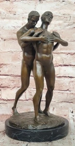 Bronze Sculpture Signed Original by Mavchi Called Loving Care Office Deco Nude - Picture 1 of 10