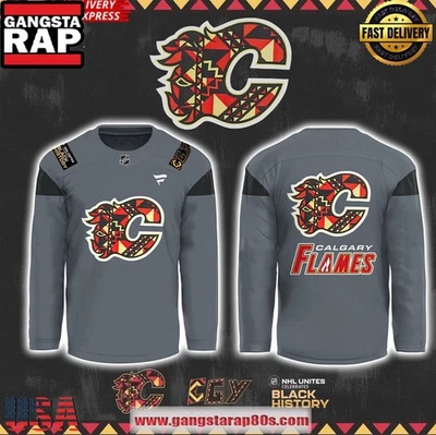 Personalized Calgary Flames Black History Month 2025 Hockey Shirt Men's Fan Gear - Image 1 of 4