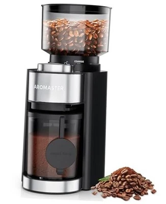  Molinillo de café Burr con 25 ajustes de molienda, ajustable 2-12 negro doméstico Foto 1 de 4