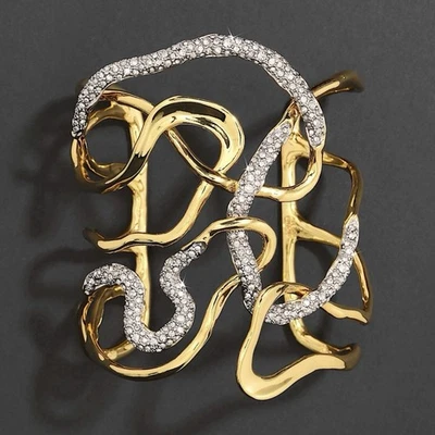 Brazalete ALEXIS BITTAR Solanales Oro Cristal Entrelazado ~ Precio de venta sugerido por el fabricante $595 Foto 1 de 4