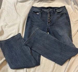 Judy Blue Boot Cut Jeans Damen Größe 13/31 Medium Wash Denim Button Fly (J6) - Bild 1 von 15