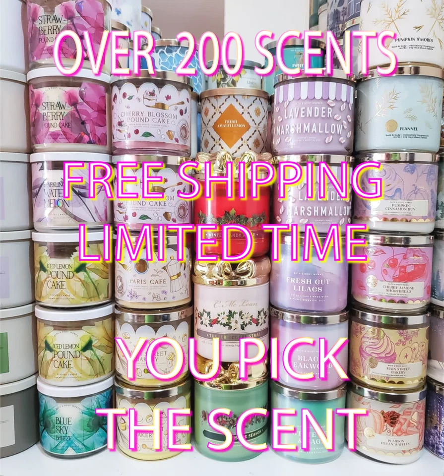 Bath & Body Works 3-Wick Candle - Select Your Scent (SALE) Over 200 Scents - Image 1 of 3