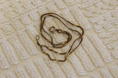 14KT 纯金双人字形手链链脚链 14K 585 7 英寸 — 第 1/4 张图片